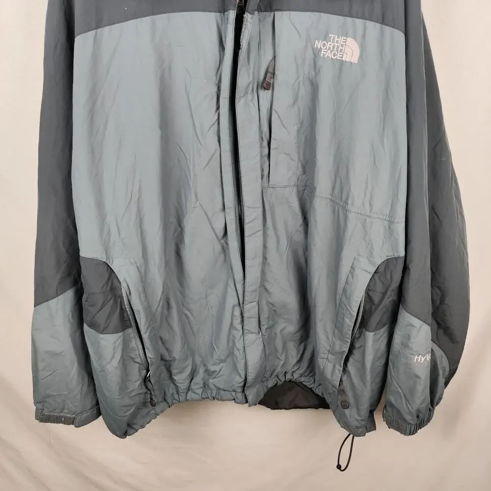 The North Face Jacket Mens XL Gray Hooded Full Zip Rain Windbreaker Outdoor